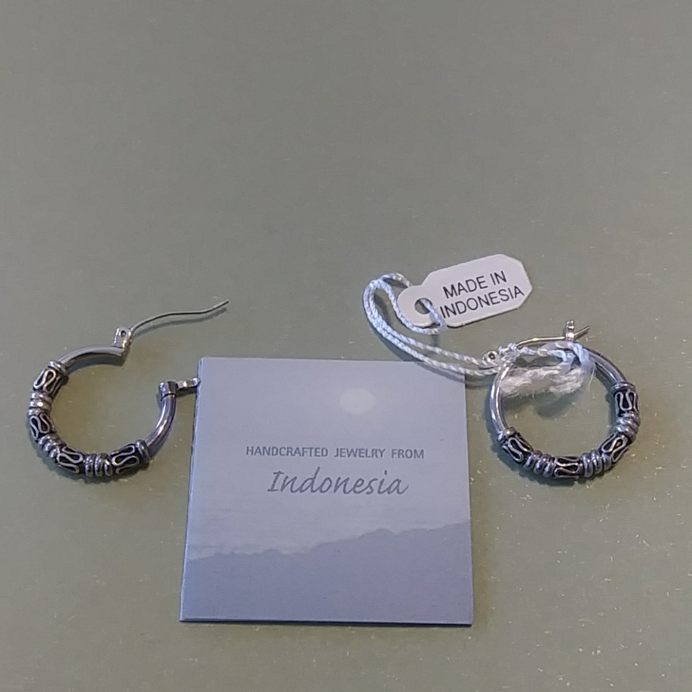 Indonesian Crafted Hoop Earrings